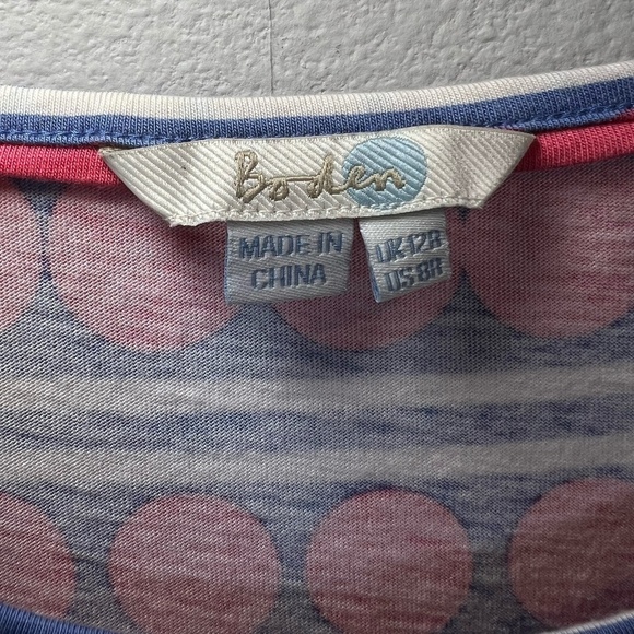 Boden Blackberry Day Striped Polkadot Dress Jersey Sleeveless Mini Women's Sz 8R - Picture 5 of 11